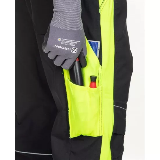 Pantaloni de lucru calitate premium, tercot kanvas 270g/m2 Neon Negru si galben Pantaloni de lucru calitate premium, tercot kanvas 270g/m2 Neon Negru si galben