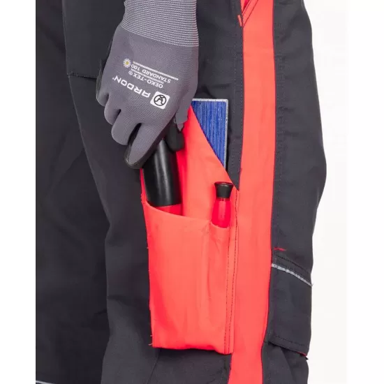 Pantaloni de lucru calitate premium, tercot kanvas 270g/m2 Neon Gri si rosu Pantaloni de lucru calitate premium, tercot kanvas 270g/m2 Neon Gri si rosu