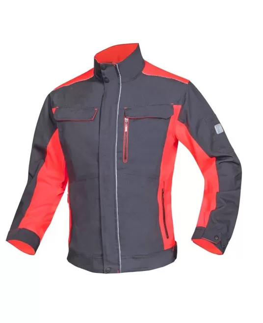 Jacheta calitate premium, tercot kanvas 270g/m2 Neon Gri cu rosu Jacheta calitate premium, tercot kanvas 270g/m2 Neon Gri cu rosu