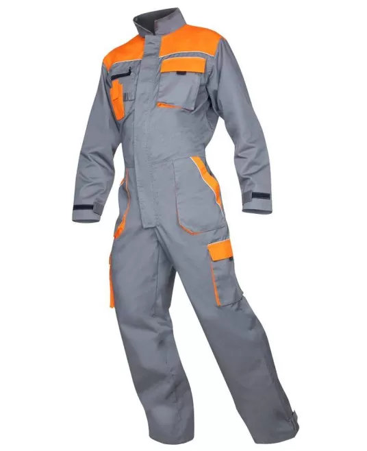 Combinezon de lucru tercot 235g/m2 Strong Gri si Portocaliu Combinezon de lucru tercot 235g/m2 Strong Gri si Portocaliu
