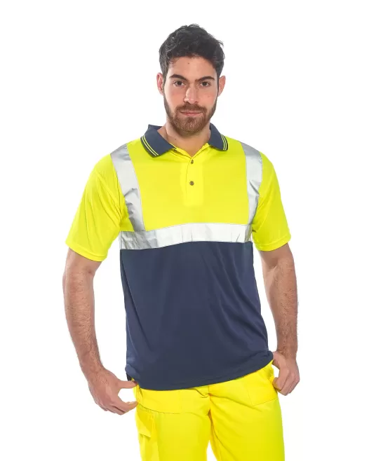 Tricou Polo Doua tonuri, Galben si bleumarin