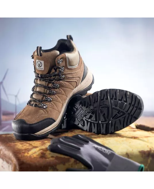 Bocanci trekking piele caprioara, Maro