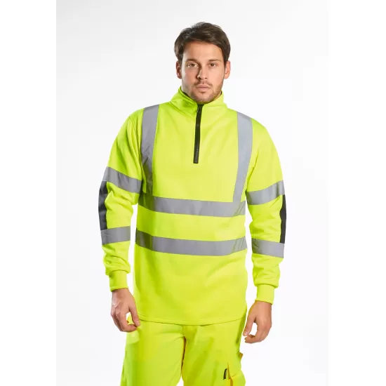 Hanorac HiVis reflectorizant cu fermoar scurt, 300g/m2 [B308] Galben