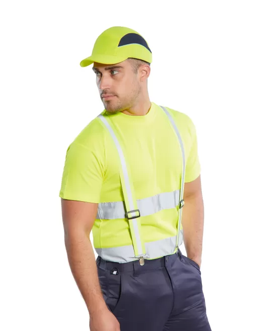 Sapca de protectie cu plasa laterala si calota dura-Galben Sapca de protectie cu plasa laterala si calota dura-Galben