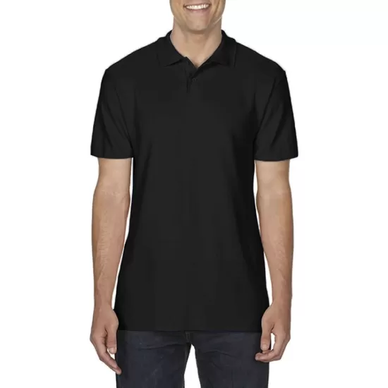 Tricou polo bumbac, Gildan 177g/m2, Negru Tricou polo bumbac, Gildan 177g/m2, Negru