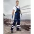 Salopeta cu pieptar Cool Trend Reflex dungi reflectorizante, bumbac 260g/m2 bleumarin