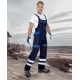 Salopeta cu pieptar Cool Trend Reflex dungi reflectorizante, bumbac 260g/m2 bleumarin Salopeta cu pieptar Cool Trend Reflex dungi reflectorizante, bumbac 260g/m2 bleumarin