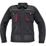 Jacheta de lucru Carl, tercot 235 g/m2, Negru-rosu