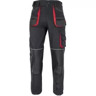 Pantaloni de lucru Carl, tercot 235g/mp, Negru-rosu Pantaloni de lucru Carl, tercot 235g/mp, Negru-rosu