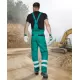Salopeta cu pieptar Cool Trend dungi reflectorizante, bumbac 260g/m2 Verde Salopeta cu pieptar Cool Trend dungi reflectorizante, bumbac 260g/m2 Verde