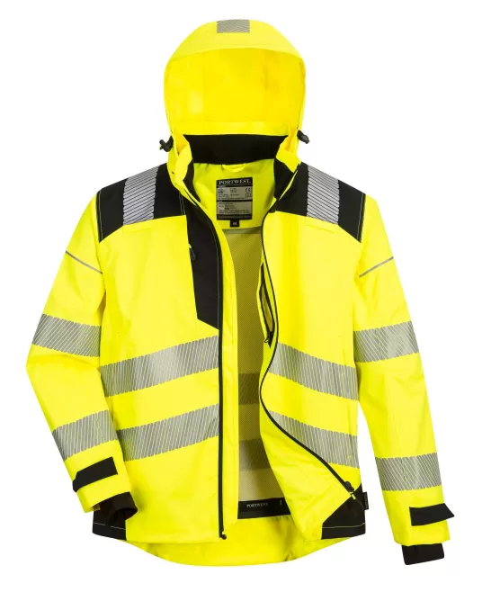 Jacheta de ploaie premium HiVis, Galben-negru Jacheta de ploaie premium HiVis, Galben-negru