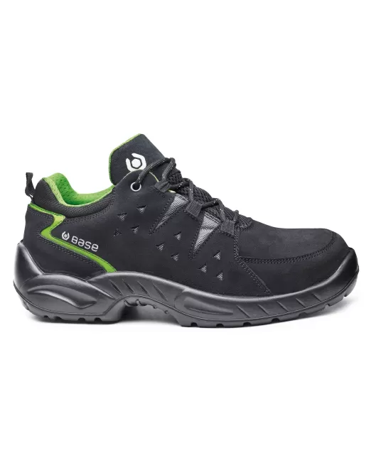 Pantofi de protectie Harlem Base, S1P, bombeu metalic Negru si verde Pantofi de protectie Harlem Base, S1P, bombeu metalic Negru si verde