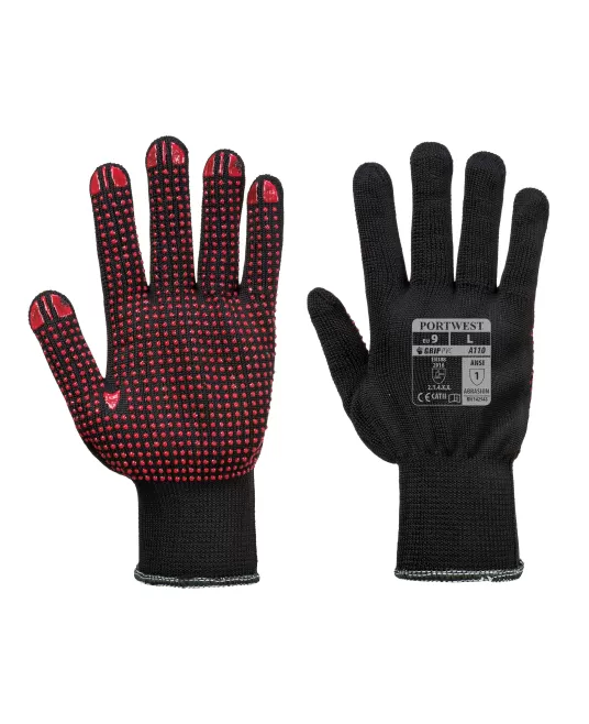 Manusi din nylon cu picouri PVC [A110] Negru