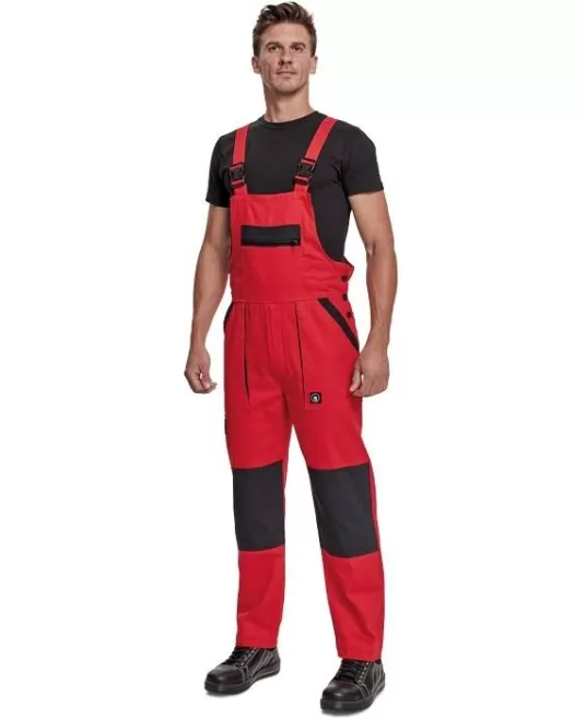 Salopeta cu pieptar bumbac 260g/m2, Max Neo Rosu