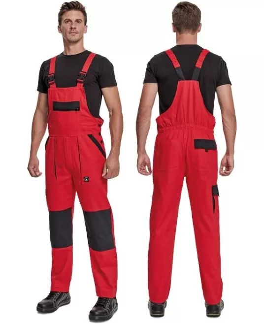 Salopeta cu pieptar bumbac 260g/m2, Max Neo Rosu