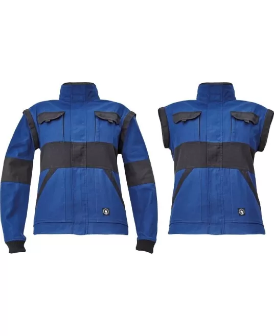 Jacheta de lucru cu maneci detasabile, model special pentru femei, albastru cu negru, colectia Max Neo Albastru