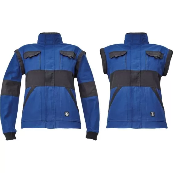 Jacheta de lucru cu maneci detasabile, model special pentru femei, albastru cu negru, colectia Max Neo Albastru Jacheta de lucru cu maneci detasabile, model special pentru femei, albastru cu negru, colectia Max Neo Albastru