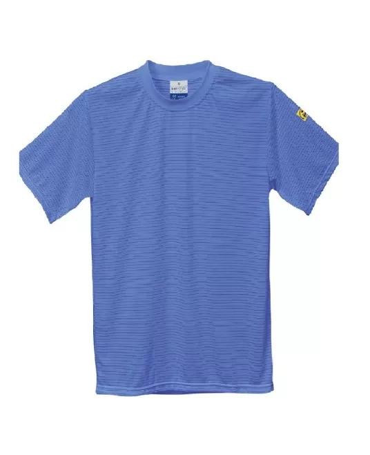 Tricou ESD antistatic cu maneca scurta,195/m2 [AS20] Albastru
