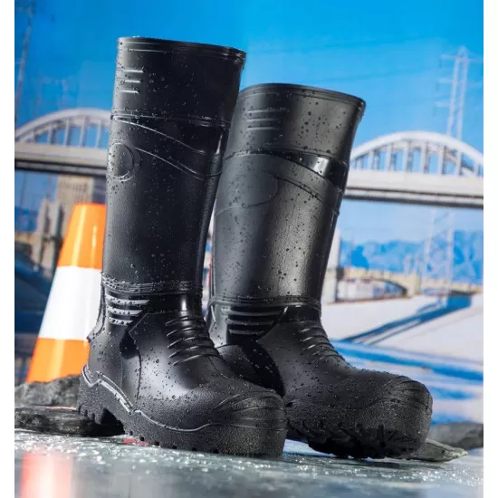 Cizme de lucru apa-noroi PVC, calitate premium Negru Cizme de lucru apa-noroi PVC, calitate premium Negru