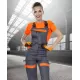Salopeta cu pieptar femei, bumbac 260g/m2, Cool Trend Gri si Portocaliu Salopeta cu pieptar femei, bumbac 260g/m2, Cool Trend Gri si Portocaliu