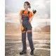 Salopeta cu pieptar femei, bumbac 260g/m2, Cool Trend Gri si Portocaliu Salopeta cu pieptar femei, bumbac 260g/m2, Cool Trend Gri si Portocaliu