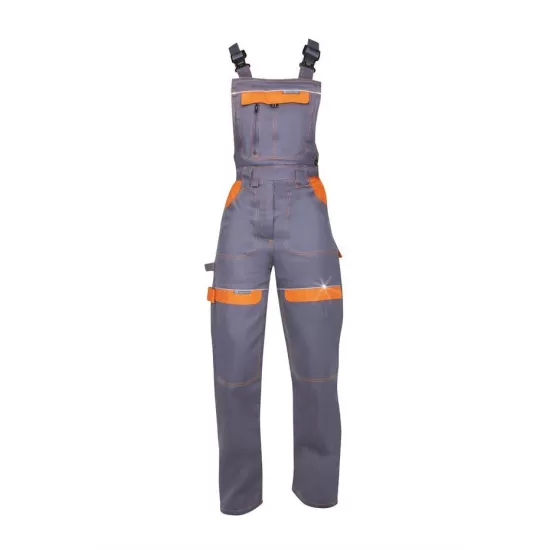Salopeta cu pieptar femei, bumbac 260g/m2, Cool Trend Gri si Portocaliu Salopeta cu pieptar femei, bumbac 260g/m2, Cool Trend Gri si Portocaliu