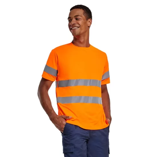 Tricou reflectorizant cu maneca scurta, 130g/mp Portocaliu Tricou reflectorizant cu maneca scurta, 130g/mp Portocaliu