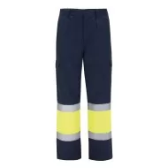 Pantaloni de vara HiVis dungi reflectorizante Daily,  Galben bleumarin