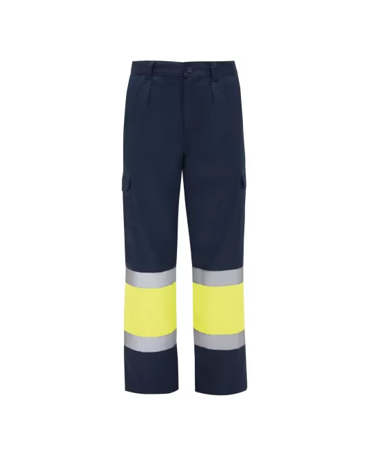 Pantaloni de vara HiVis dungi reflectorizante Daily,  Galben bleumarin Pantaloni de vara HiVis dungi reflectorizante Daily,  Galben bleumarin