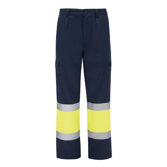Pantaloni de vara HiVis dungi reflectorizante Daily, Galben bleumarin Pantaloni de vara HiVis dungi reflectorizante Daily, Galben bleumarin