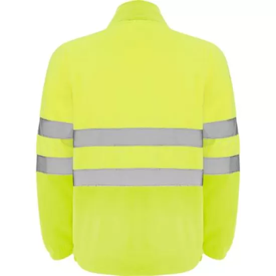 Jacheta fleece reflectorizanta, calduroasa, rezistenta la vant, galben neon Jacheta fleece reflectorizanta, calduroasa, rezistenta la vant, galben neon