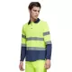 Tricou polo reflectorizant, cu maneca lunga Galben si bleumarin Tricou polo reflectorizant, cu maneca lunga Galben si bleumarin