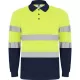 Tricou polo reflectorizant, cu maneca lunga Galben si bleumarin Tricou polo reflectorizant, cu maneca lunga Galben si bleumarin