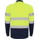 Tricou polo reflectorizant, cu maneca lunga Galben si bleumarin Tricou polo reflectorizant, cu maneca lunga Galben si bleumarin