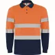 Tricou polo reflectorizant, cu maneca lunga Bleumarin si portocaliu Tricou polo reflectorizant, cu maneca lunga Bleumarin si portocaliu