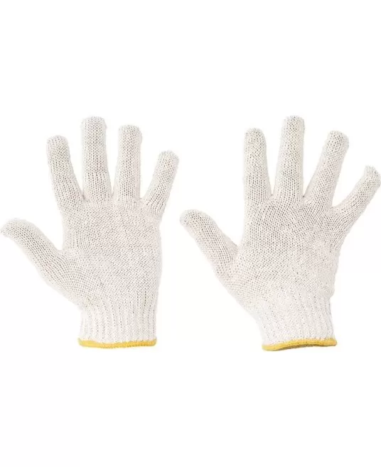 Manusi de lucru tricotate, fara cusaturi, AUK Alb