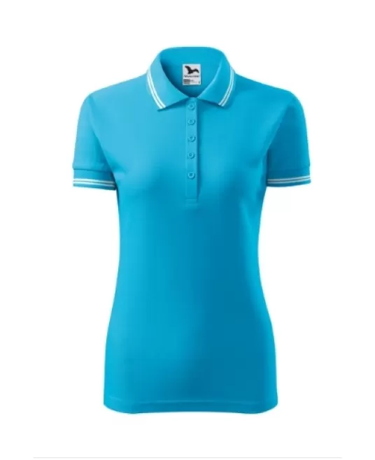 Tricou polo femei, 200g/m2, Malfini Urban 220, Turcoaz