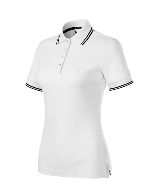 Tricou polo subtire, 180 g/mp, pentru femei, Malfini Focus 233, alb Tricou polo subtire, 180 g/mp, pentru femei, Malfini Focus 233, alb