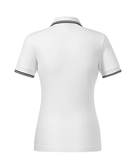 Tricou polo subtire, 180 g/mp, pentru femei, Malfini Focus 233, alb Tricou polo subtire, 180 g/mp, pentru femei, Malfini Focus 233, alb