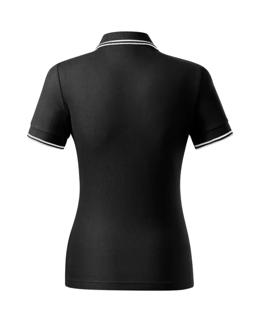 Tricou polo subtire, 180 g/mp, pentru femei, Malfini Focus 233, negru Tricou polo subtire, 180 g/mp, pentru femei, Malfini Focus 233, negru