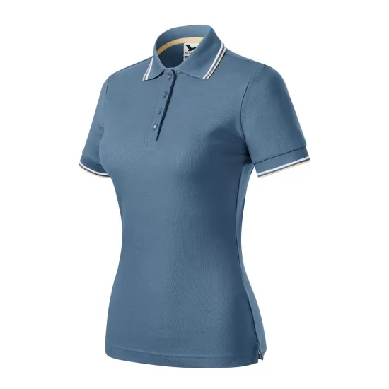 Tricou polo subtire, 180 g/mp, pentru femei, Malfini Focus 233, denim Tricou polo subtire, 180 g/mp, pentru femei, Malfini Focus 233, denim