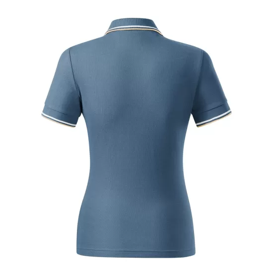 Tricou polo subtire, 180 g/mp, pentru femei, Malfini Focus 233, denim Tricou polo subtire, 180 g/mp, pentru femei, Malfini Focus 233, denim