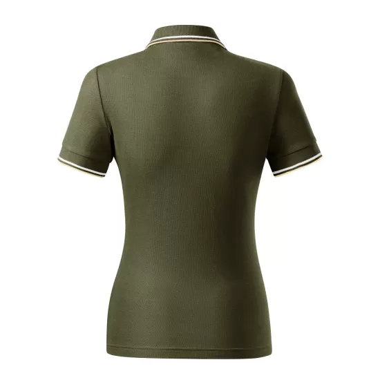 Tricou polo subtire, 180 g/mp, pentru femei, Malfini Focus 233, military Tricou polo subtire, 180 g/mp, pentru femei, Malfini Focus 233, military