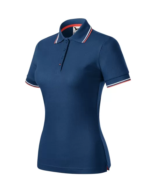 Tricou polo subtire, 180 g/mp, pentru femei, Malfini Focus 233, midnight blue Tricou polo subtire, 180 g/mp, pentru femei, Malfini Focus 233, midnight blue