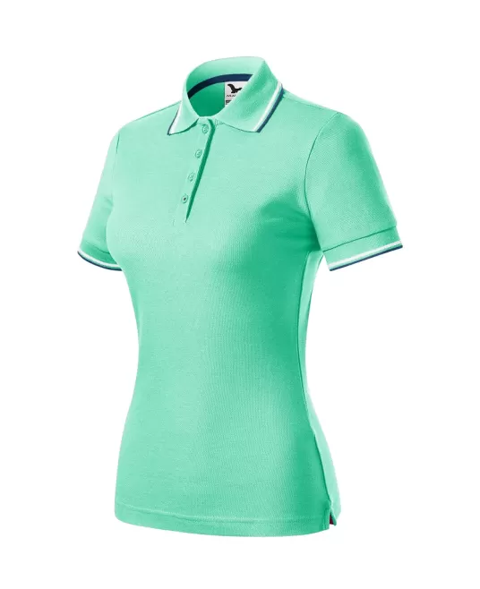 Tricou polo subtire, 180 g/mp, pentru femei, Malfini Focus 233, verde menta Tricou polo subtire, 180 g/mp, pentru femei, Malfini Focus 233, verde menta