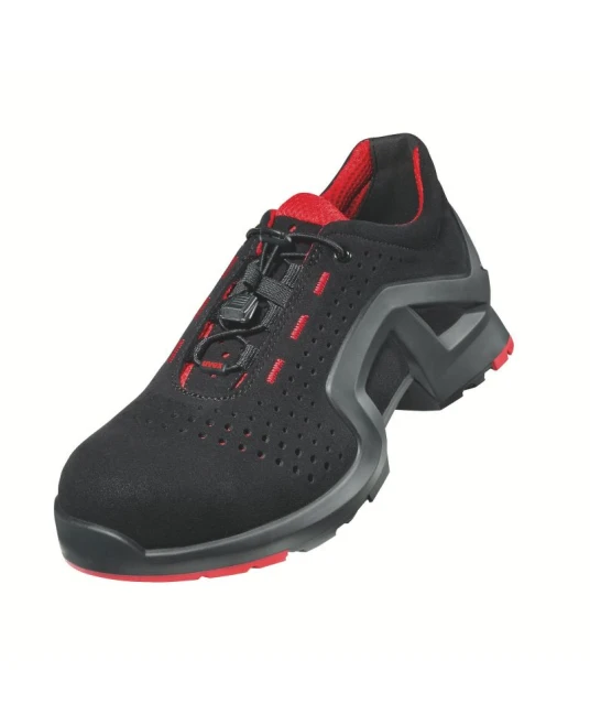 UVEX1 X-TENDED SUPPORT pantofi de protectie S1 SRC, negru-rosu