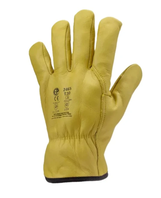 Manusi protectie frig din piele de bovina, bej