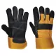 Manusi de protectie pentru uz general, piele bovina si bumbac [A200] Galben