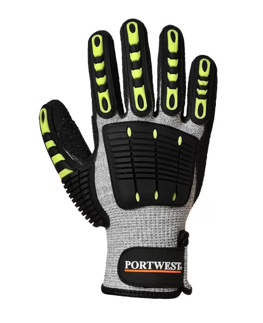 Manusi  protectie impact si antitaiere [A722] Gri si negru