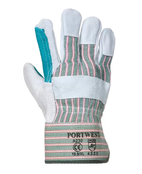 Manusi de protectie cu strat dublu din spalt, rezistente la caldura [A230] Gri si verde